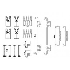Комплект крепежа колодок стояночного тормоза