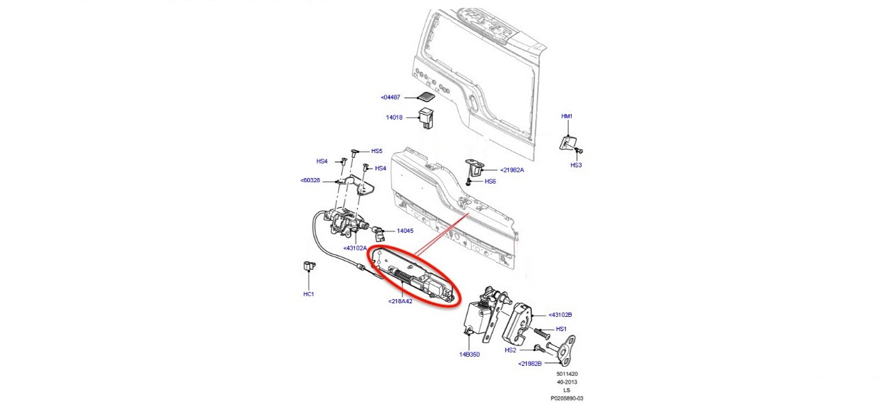 Актуатор замка двери багажника Land Rover D 3, Land Rover D 4